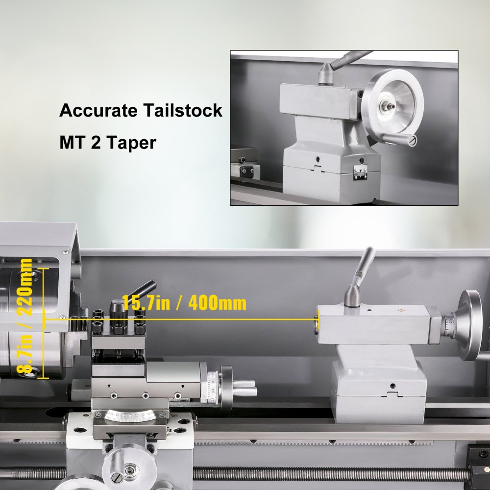 Mini Torno De Metal 220 X 400mm Máquina Para Trabajao De Metal 2250 Rpm 1100 Kw