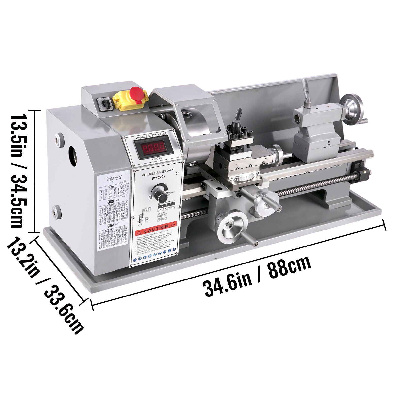 Mini Torno De Metal 220 X 400mm Máquina Para Trabajao De Metal 2250 Rpm 1100 Kw