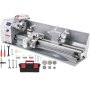 VEVOR Torno de Metal 1100W 220x750mm Torno de Trabajo de Metal Velocidad Variable 50-2250 RPM Contrapunto MT2 Mini Torno de Metal de Precisión para Torneado de Metales, Husillos, Prototipos, Modelos