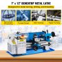 VEVOR Mini Torno de Metal 220V 550 W Diámetro del Mandril 80 mm Torno de Precisión con 9 Cortadores Distancia entre Centros 300 mm Máquina de Torno para Fabricación de Buje, Husillo, Prototipo, Modelo