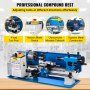 VEVOR Mini Torno de Metal 220V 550 W Diámetro del Mandril 80 mm Torno de Precisión con 9 Cortadores Distancia entre Centros 300 mm Máquina de Torno para Fabricación de Buje, Husillo, Prototipo, Modelo