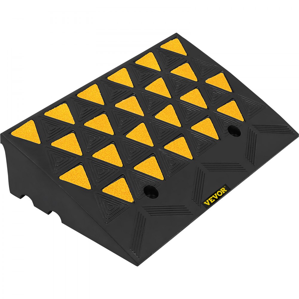 VEVOR Rampas de Garaje 15,2 cm de Altura, Rampa Goma 35x60x15 cm, Rampas para Bordillos de Goma Capacidad de Carga 5 T, Rampa Coche Peso del Embalaje 15,5 kg,  Estructura Estable 2 Orificios Montaje