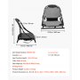 VEVOR Asiento para Kayaks Plegable 1 Pieza, Asiento de Canoa Altura Elevada de 34 mm, con Respaldo y Correas Ajustables, Estructura de Aleación de Aluminio para Bote de Pesca, Tabla de Paddle
