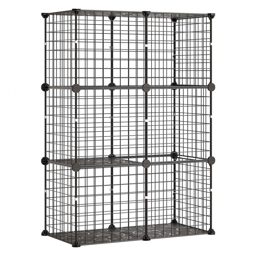 VEVOR Jaula para Mascotas de 3 Niveles 71,1 x 35,5 x 104,1 cm Casa de Gatos, con Puertas Plataformas, Alambre de Metal y Conectores Reforzados, Corral para Mascotas Pequeñas, para Comer Descansar