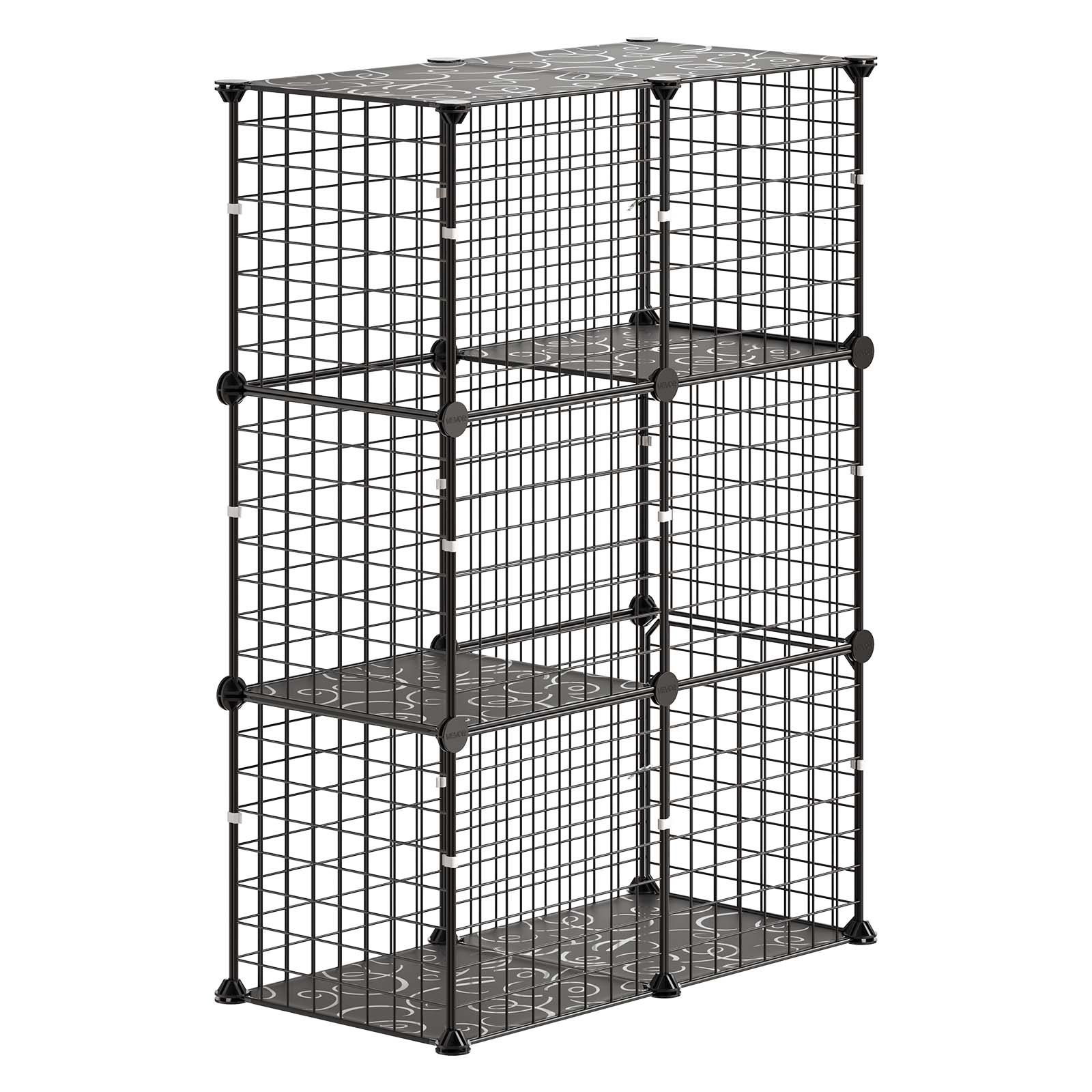 VEVOR Jaula para Mascotas de 3 Niveles 71,1 x 35,5 x 104,1 cm Casa de Gatos, con Puertas Plataformas, Alambre de Metal y Conectores Reforzados, Corral para Mascotas Pequeñas, para Comer Descansar