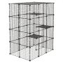 VEVOR Jaula de Metal para Gatos de 4 Niveles 104,1x71,1x139,7 cm Recinto, de Alambre Metálico, Conectores Reforzados, Parque para Gatos de Interior, Casa de Mascotas para Descansar Jugar Explorar