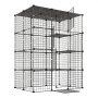 VEVOR Jaula de Metal para Gatos de 4 Niveles 104,1x71,1x139,7 cm Recinto, de Alambre Metálico, Conectores Reforzados, Parque para Gatos de Interior, Casa de Mascotas para Descansar Jugar Explorar