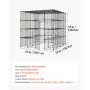 VEVOR Jaula Metálica de 4 Niveles 139,7x139,7x139,7 cm Recinto para Gatos, con 3 Puertas, Alambre de Metal, Conectores Reforzados, Parque para Gatos, Corral de Animalitos para Jugar Descansar Comer