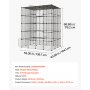 VEVOR Jaula para Gatos de 5 Niveles 139,7x104,1x175,2 cm Parque para Gatos, Jaula Grande de Metal para Interior, Alambre Metálico, Conectores Reforzados, con 5 Puertas, Corral de Animalitos para Jugar