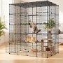 VEVOR Cat Cage 5-Tier 139.7x104.1x175.2 cm DIY Cat Playpen Indoor Enclosure, Detachable Metal Wire Kennel Crate with 5 Doors, Large Exercise Place Ideal for 2-3 Cats, Kittens and Small Animals, Black
