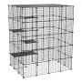 VEVOR Cat Cage 5-Tier 139.7x104.1x175.2 cm DIY Cat Playpen Indoor Enclosure, Detachable Metal Wire Kennel Crate with 5 Doors, Large Exercise Place Ideal for 2-3 Cats, Kittens and Small Animals, Black