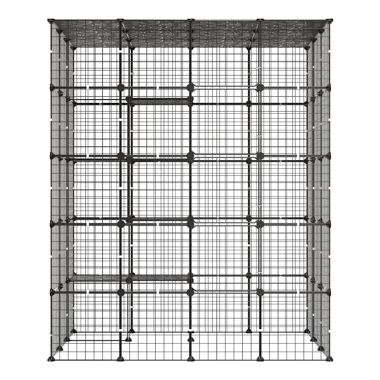VEVOR Jaula para Gatos de 5 Niveles 139,7x104,1x175,2 cm Parque para Gatos, Jaula Grande de Metal para Interior, Alambre Metálico, Conectores Reforzados, con 5 Puertas, Corral de Animalitos para Jugar