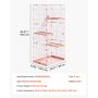 VEVOR Jaula para Gatos de 4 Niveles 84 x 60,5 x 163,5 cm Recinto para Gatos, con Plataformas y Escaleras, Puertas con Cerrojo, Alambre Metálico, Parque de Mascotas para Jugar Descansar, Color Rosado