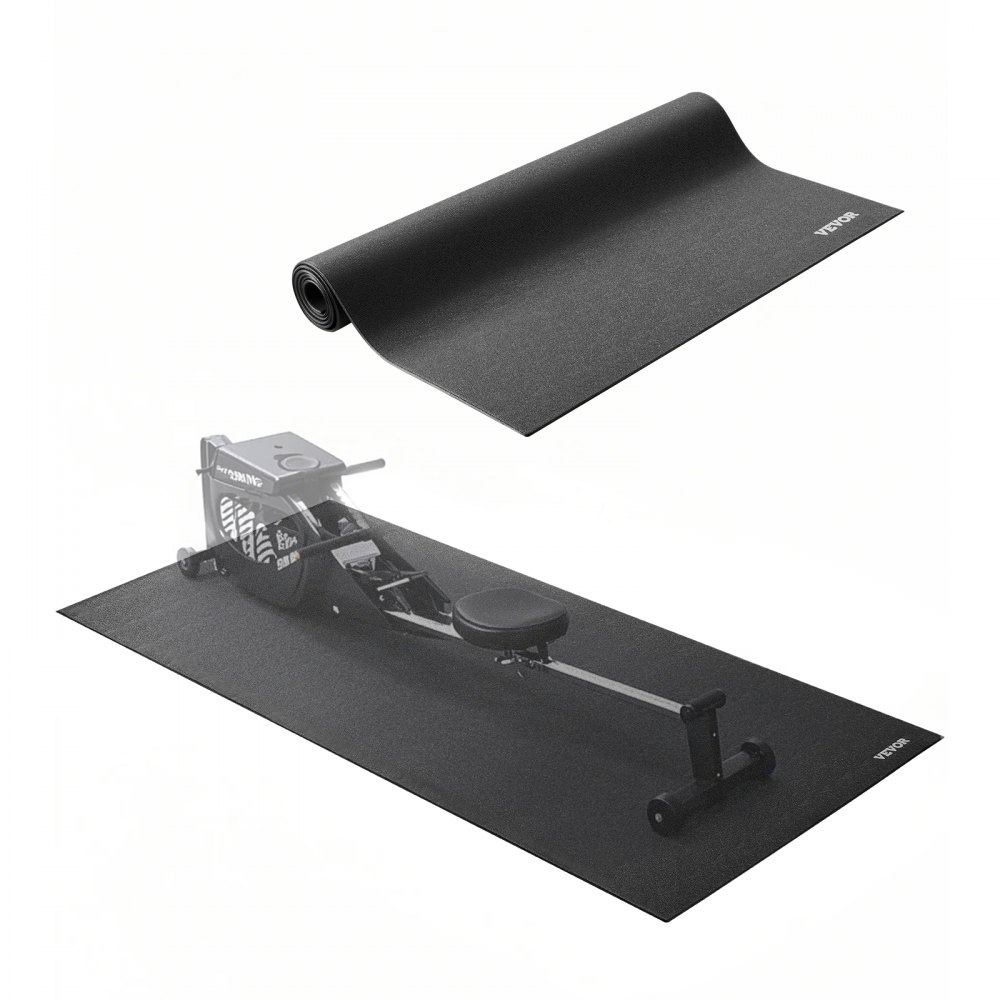 VEVOR Alfombrilla para Cinta de Correr, PVC Alta Densidad, Impermeable y Antideslizante, Ideal para Gimnasios en Casa, Equipo de Ejercicio, Protección Eficaz del Suelo, 760 x 1525 x 6 mm, Negro