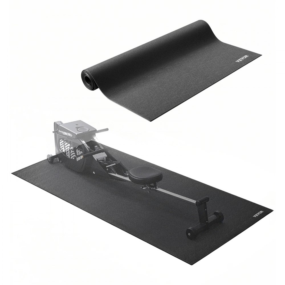 VEVOR Alfombrilla para Cinta de Correr, PVC de Alta Densidad, Impermeable y Antideslizante, Ideal para Gimnasios en Casa y Fitness, Resistente al Desgarro y Duradero, 760 x 1820 x 6 mm, Negro
