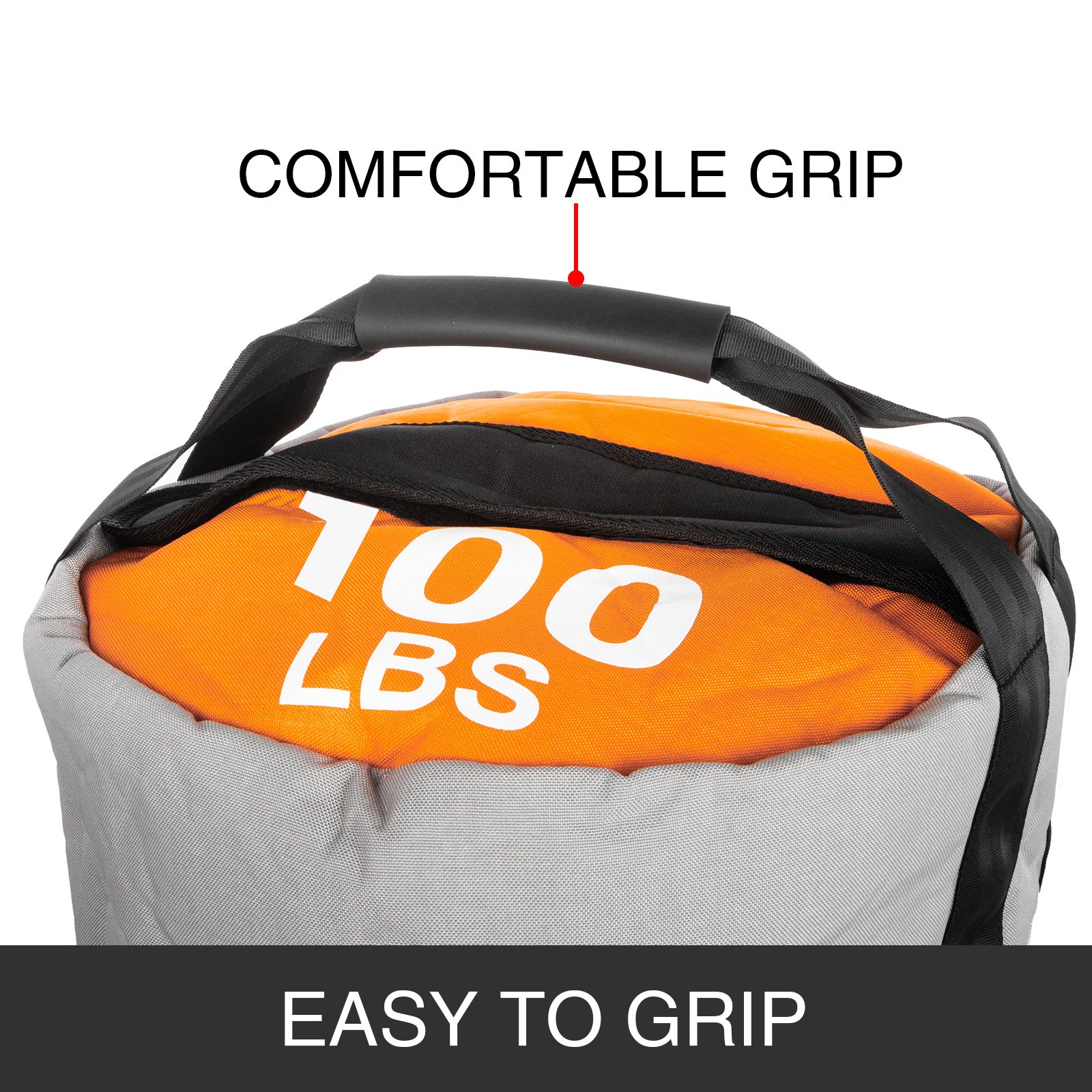 VEVOR Bolsa de Arena para Fitness 100LBS / 45KG Sacos de Arena para Entrenamiento Puede Realizar Múltiples Ejercicios Como Peso Muerto Levantar Peso Color Orange