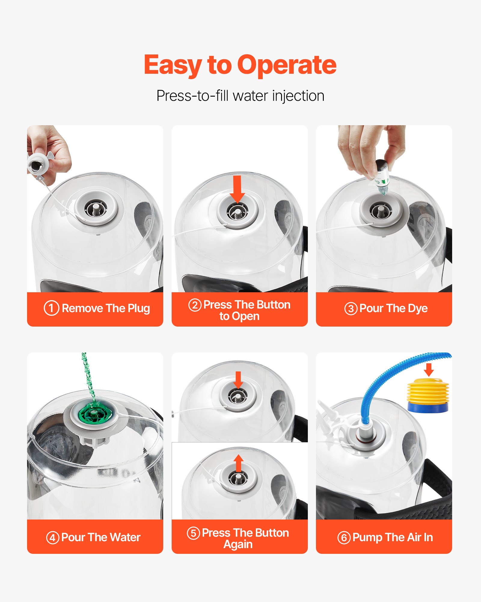 VEVOR Bolsa de Agua con Pesas para Entrenamiento, 22,7 kg, Ajustable, Portátil, para Estabilidad, Fitness y Ejercicio de Cuerpo Completo, a Entrenamiento de Fuerza, Transparente, Φ 200 x 820 mm