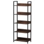 VEVOR Metal Bookshelf, 5-Tier Rectangular Industrial Bookshelf, Small Rustic Storage Shelf with Open Shelves, Freestanding Display Shelf, Storage Shelf, Bedroom