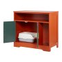 VEVOR Armario para Arena de Gatos, 792 x 430 x 710 mm, con Estante y Espacio de Almacenamiento, Caseta de Madera Moderna para Interiores, Compatible con la Mayoría de Areneros, Color Rojo y Verde