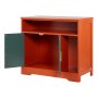 VEVOR Armario para Arena de Gatos, 792 x 430 x 710 mm, con Estante y Espacio de Almacenamiento, Caseta de Madera Moderna para Interiores, Compatible con la Mayoría de Areneros, Color Rojo y Verde