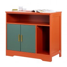 VEVOR Armario para Arena de Gatos, 792 x 430 x 710 mm, con Estante y Espacio de Almacenamiento, Caseta de Madera Moderna para Interiores, Compatible con la Mayoría de Areneros, Color Rojo y Verde