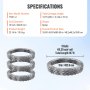 VEVOR Alambre de Espino 45 m 3 Rollos de Alambre de Espino Galvanizado en Caliente Malla de Alambre Protección Anti-Intrusión Cuchillas de Espino Afiladas con Guantes Protectores para Jardín, Balcón