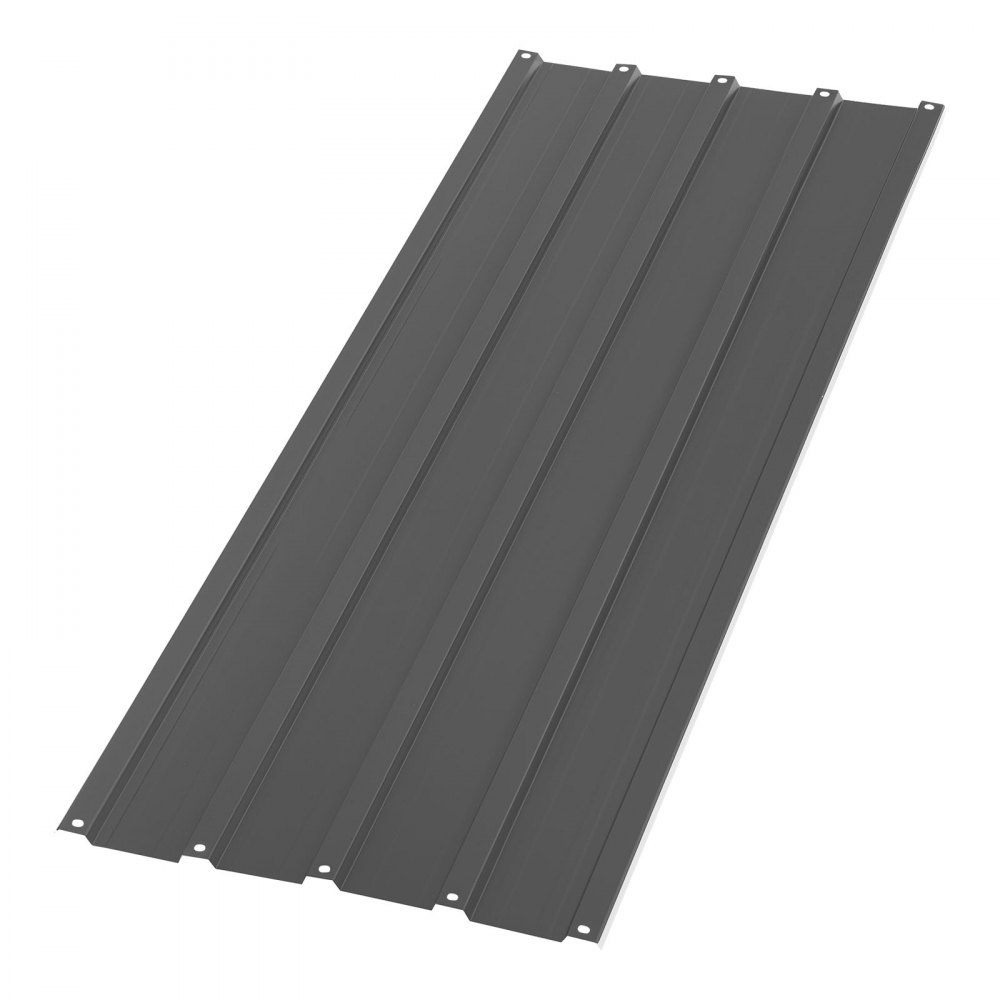 VEVOR Paneles de Techo 20 Piezas 1080 x 426 mm, Láminas Metálicas de Acero Galvanizado, Chapa Ondulada Resistente a la Intemperie con Kit de Tornillos y Guantes para Garaje, Cobertizo y Granero, Gris