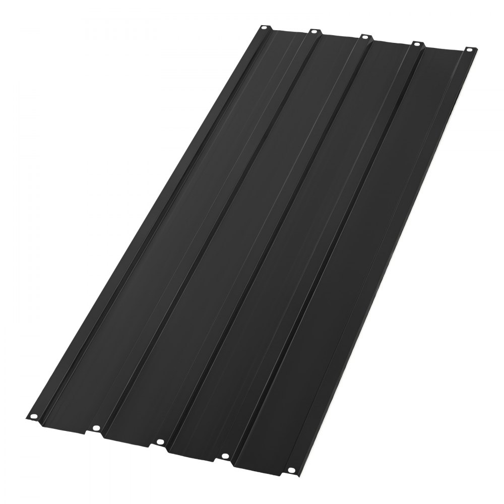 VEVOR Paneles de Techo 20 Piezas 1080 x 426 mm, Láminas Metálicas de Acero Galvanizado, Chapa Ondulada Resistente a la Intemperie con Guantes, Kit de Tornillos, para Cobertizo Garaje y Granero, Negro