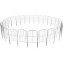 VEVOR Valla Metálica de Jardín 61x33 cm Valla de Metal Exterior 28 Vallas sin Excavación de Acero al Carbono 56 Clips Valla Decorativa para Jardín Espaciado de Picos 5,08 cm para Animales Patio, Negro