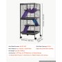 VEVOR Jaula para Animales Pequeños 4 Niveles 113 cm Jaula para Hurones, Caseta para Conejos Gatitos Chinchillas Roedores, con Rampas Hamaca Plataformas Bandeja Extraíble y Puertas, Marco de Metal