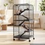 VEVOR Jaula para Animales Pequeños 6 Niveles Jaula para Hurones con Ruedas, Recinto para Gatitos Conejos Chinchillas Roedores, Altura de 133 cm, con Rampas, Plataforma, Bandeja y Puertas, de Metal