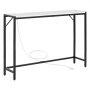 VEVOR Marble Console Table, Modern Narrow Long Console Table with Power Outlet, Thin Sofa Side Table with Iron Tubes, Anti-Tip Device and Triangular Support for Living Room, Hallway, Entryway, Foyer