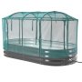 VEVOR Galvanized Raised Garden Bed, 1800 x 900 x 300 mm, with Self Watering System and Mesh Cover, Oval Metal Planter Box Outdoor, Rustproof Alu-Zinc, for Planting Flowers Fruits Vegetables, Dark Gray
