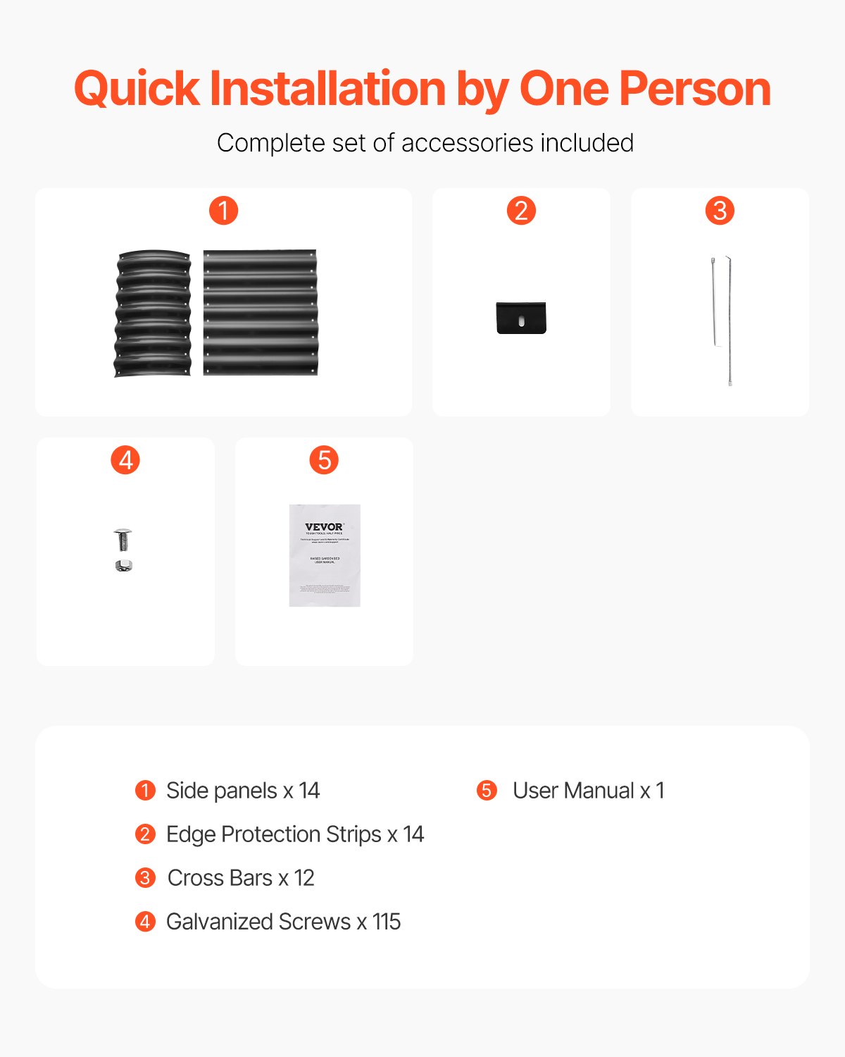 VEVOR Cama de Jardín Elevada de Metal de 240 x 60 x 56 cm con Fondo Abierto para Exterior, Jardinera Ovalada Galvanizada para Jardinería de Verduras, Flores, Hierbas y Plantas Suculentas, Gris Oscuro