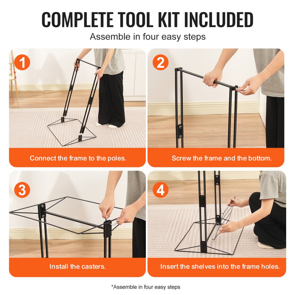 VEVOR Tendedero de Pintura 50 Estantes Extraíbles 490 x 190 mm, Rejilla para Secar Pintura de Acero al Carbono con Base Estable para Obras de Arte en Aulas, Estudios de Arte y Escuelas, Negro