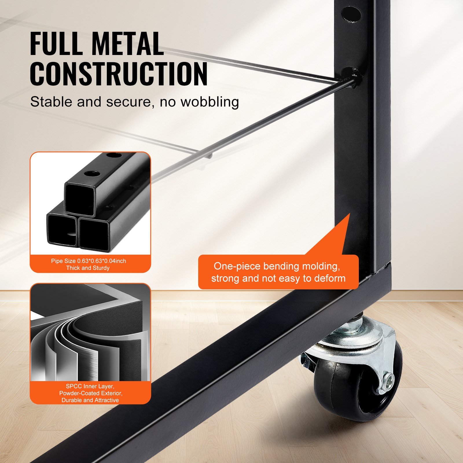 VEVOR Tendedero de Pintura 25 Estantes Extraíbles 432 x 330 x 1000 mm Rejilla para Secar Pintura de Acero al Carbono con Ruedas Bloqueables para Obras de Arte en Aulas, Estudios de Arte, Negro