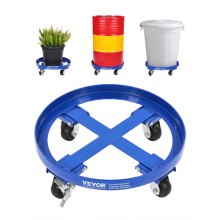 VEVOR Carretilla para Bidones con 4 Ruedas Giratorias, Capacidad de 907 kg, Azul