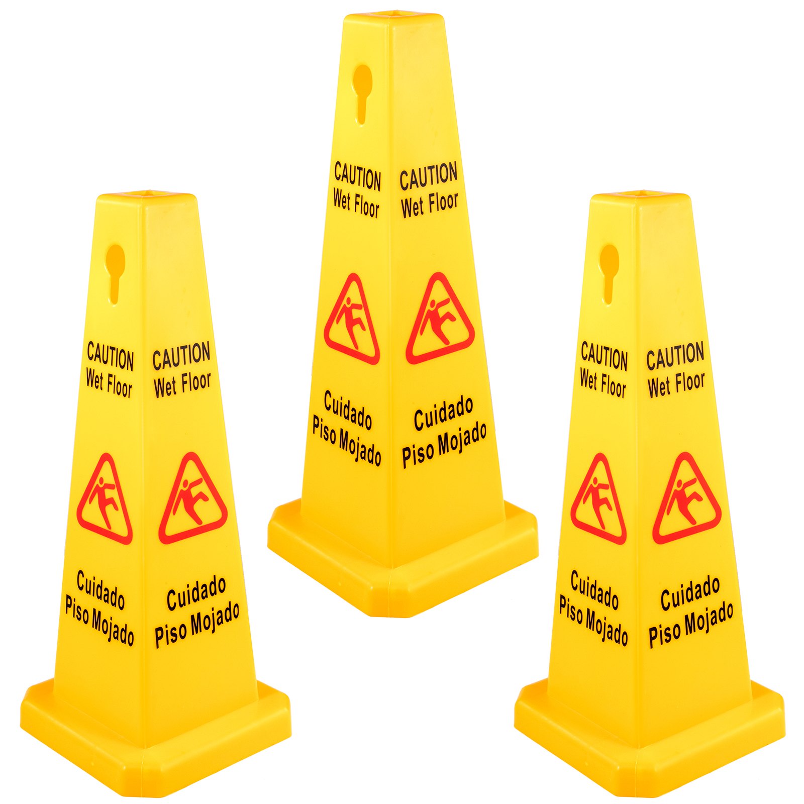 Señal De Seguridad Precaución Señal De Piso Mojado Apilable 4 Lados 3pcs