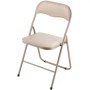 VEVOR 4 Pack Folding Chairs, Foldable Leather Chairs with Heavy Duty Metal Frame & Padded Cushion, Portable Folding Card Table Chairs, Stackable Seats for Home, Yard, Garden, Parties, Events, Khaki