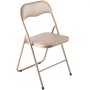 VEVOR 4 Pack Folding Chairs, Foldable Leather Chairs with Heavy Duty Metal Frame & Padded Cushion, Portable Folding Card Table Chairs, Stackable Seats for Home, Yard, Garden, Parties, Events, Khaki