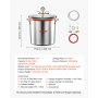 VEVOR 34.1 L Vacuum Chamber, Stainless Steel, Vacuum Degassing Chamber with Tempered Glass Lid, Hose, Air Filter, Ideal for Resin Casting, Stabilizing Wood, Degassing Silicone, Epoxies, Essential Oils