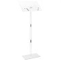 VEVOR Podium Stand, 1100 mm Acrylic Lectern, Portable Laptop Desk with Wide Reading Surface, Book Clips, Adjustable Angle, Floor-Standing, for Classroom, Wedding, Conference, Lecture and Concert