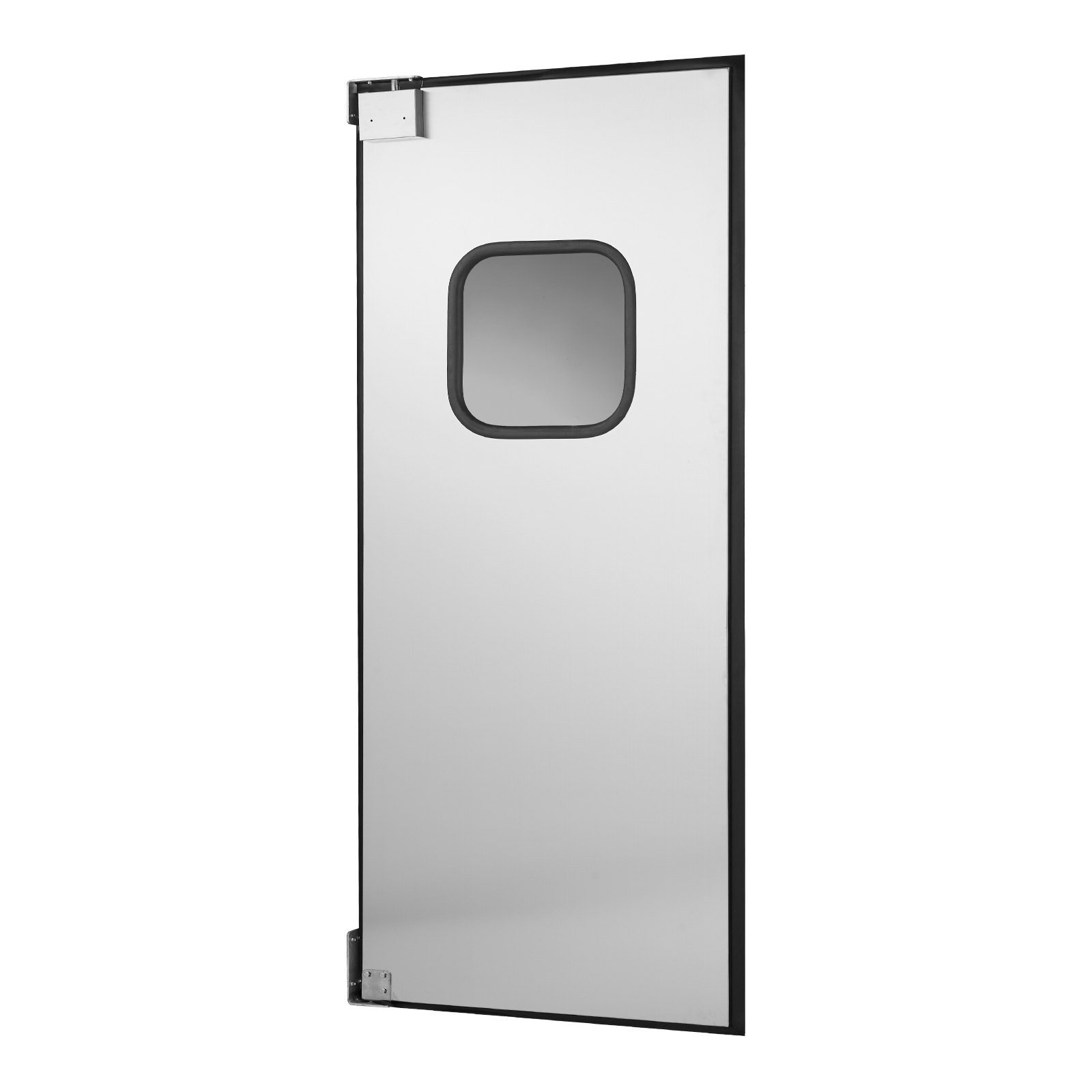 VEVOR Puerta Batiente de Tráfico, Panel Único para Puerta de Acero Inoxidable de 917 x 78 x 2133 mm con Herrajes y Accesorios para Garajes, Cocinas y Cámaras Frigoríficas Comerciales, Plata