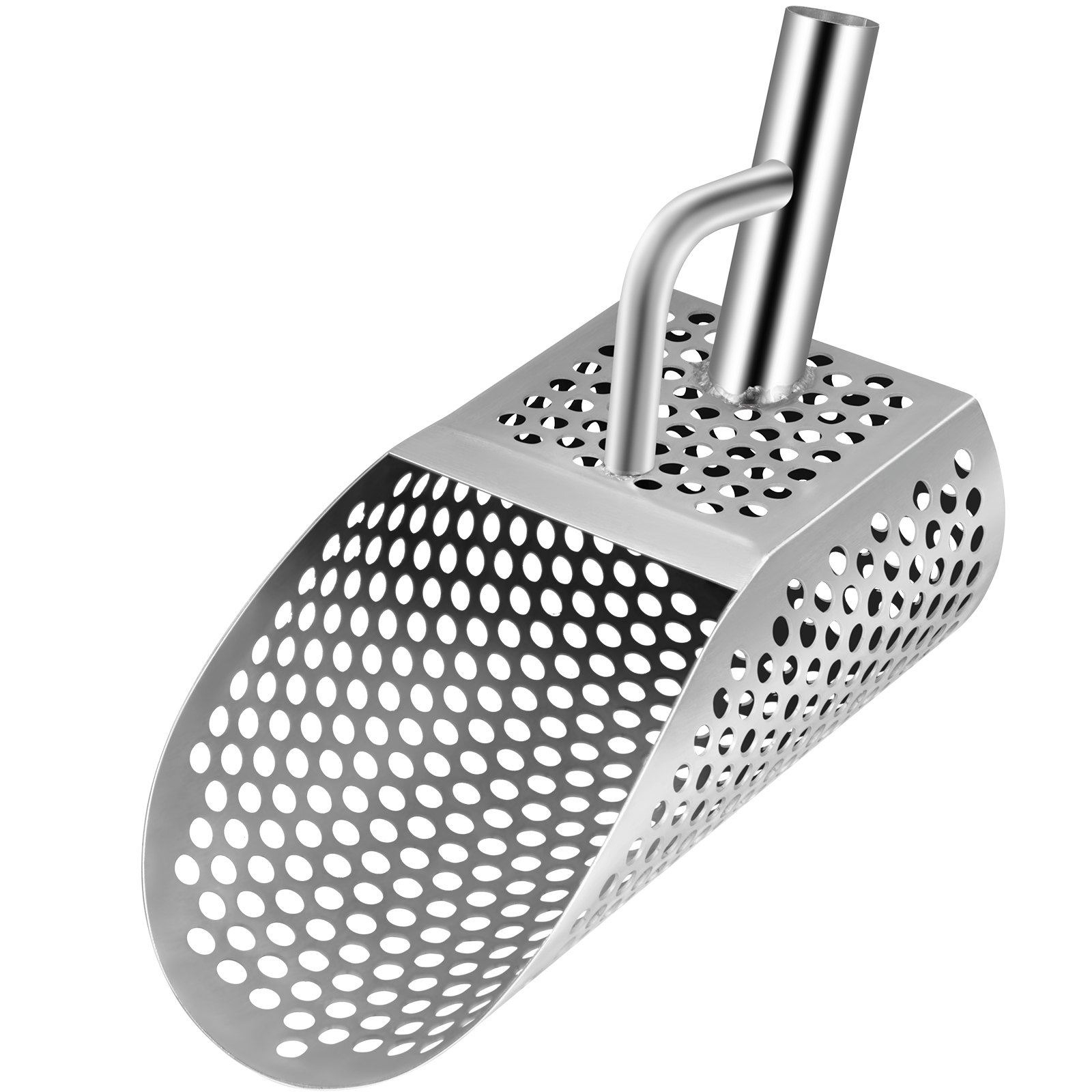 VEVOR Pala de Arena para Detección de Metales 13,5 x 30 cm Detector de Metales de Acero Inoxidable Agujero 10 mm Pala para Arena con Detector de Metales para Recoger y Cribar Pequeñas Cosas Valiosas