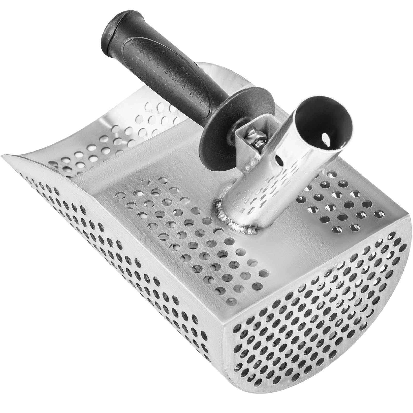 VEVOR Pala de Arena para Detección de Metales 20 x 29 cm Detector de Metales de Acero Inoxidable Agujero 10 mm Pala para Arena con Detector de Metales para Recoger y Cribar Pequeñas Cosas Valiosas