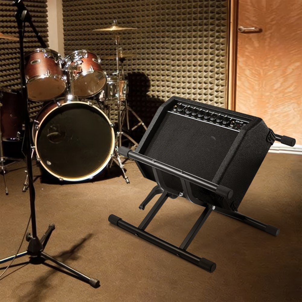 Soporte para amplificador de guitarra VEVOR, capacidad de carga de 176 lb/79,83 kg, soporte para amplificador de guitarra o gabinete para altavoz con altura ajustable de 5-20 in/125-505 mm, tornillos hexagonales M6*40 preinstalados, se adapta a la mayoría de amplificadores combinados