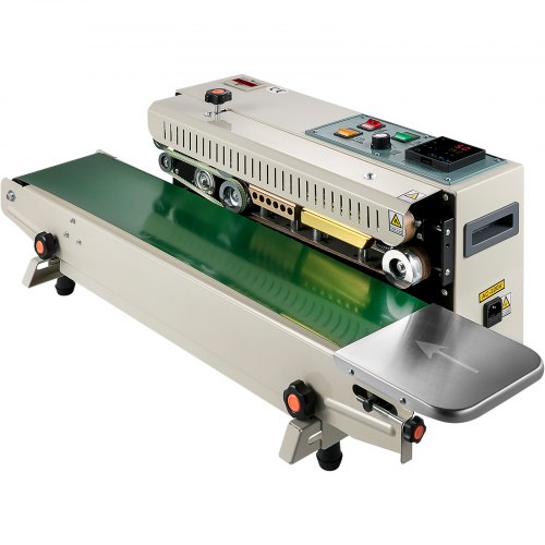 VEVOR Máquina de Sellado Continuo Automático FR900K, 0-16 m/min Selladora de Banda Ancho de Sello 6-15 mm Selladora Automática Horizontal para Sellar Bolsas de Plástico/Papel de Aluminio/Compuestas