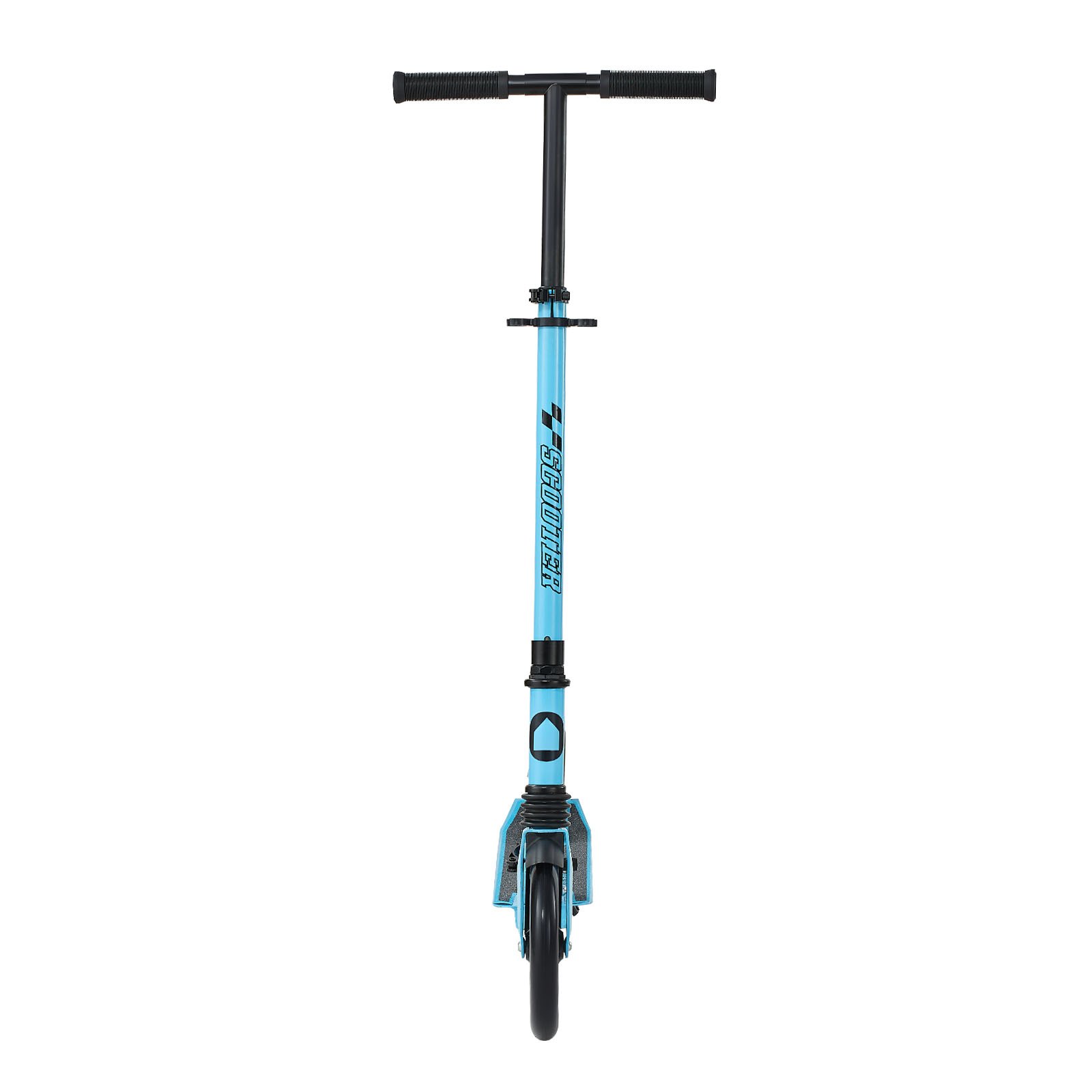 VEVOR Patinete 2 Ruedas, para Niños a Partir de 8 Años, con Manillar Regulable en Altura y Base Antideslizante, Patinete Plegable hasta 100 kg, Negro y Azul, Armazón de Acero, 900 x 380 x 1000 mm