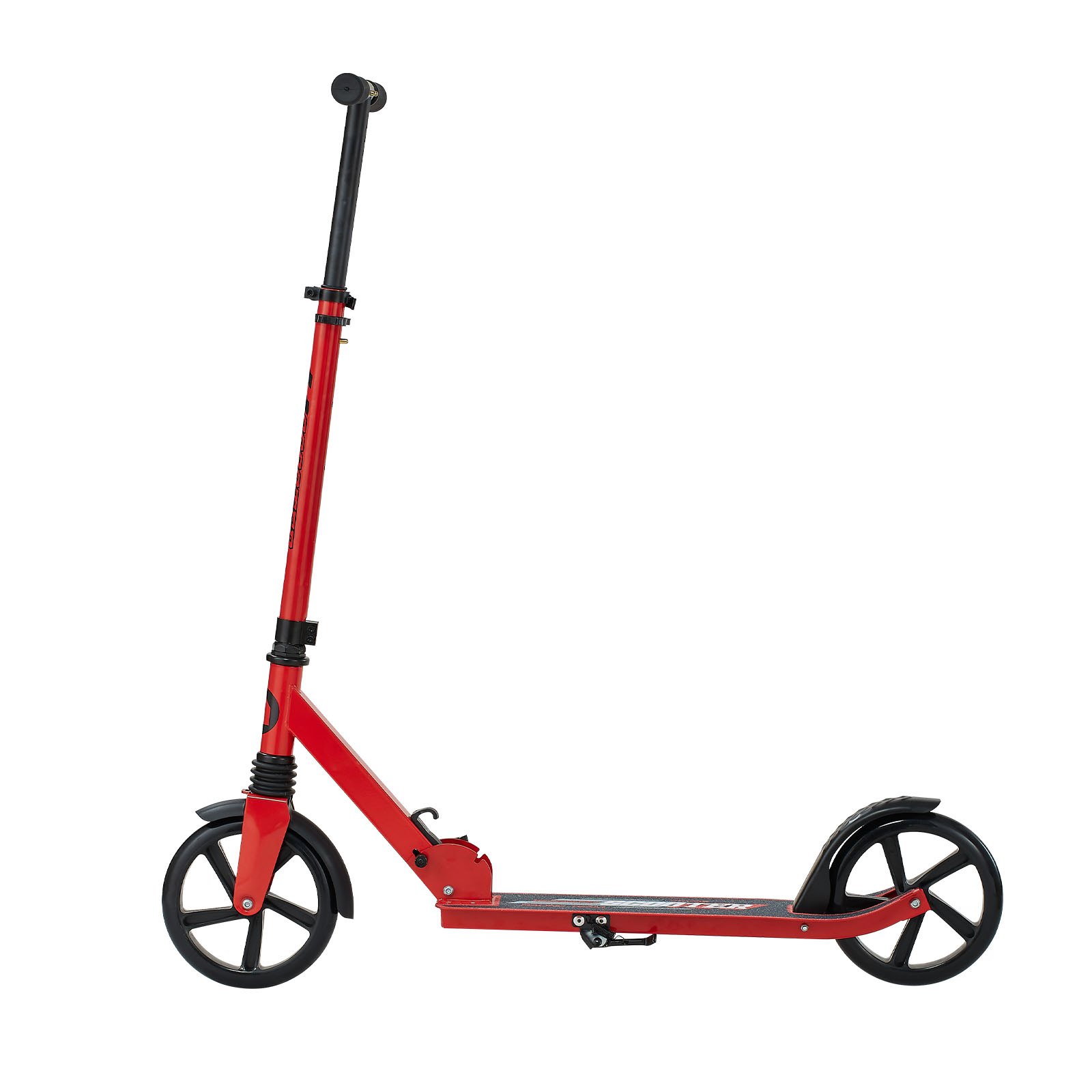 VEVOR Patinete 2 Ruedas, para Niños a Partir de 8 Años, con Manillar Regulable en Altura y Base Antideslizante, Patinete Plegable hasta 100 kg, Negro y Rojo, Armazón de Acero, 900 x 380 x 1000 mm
