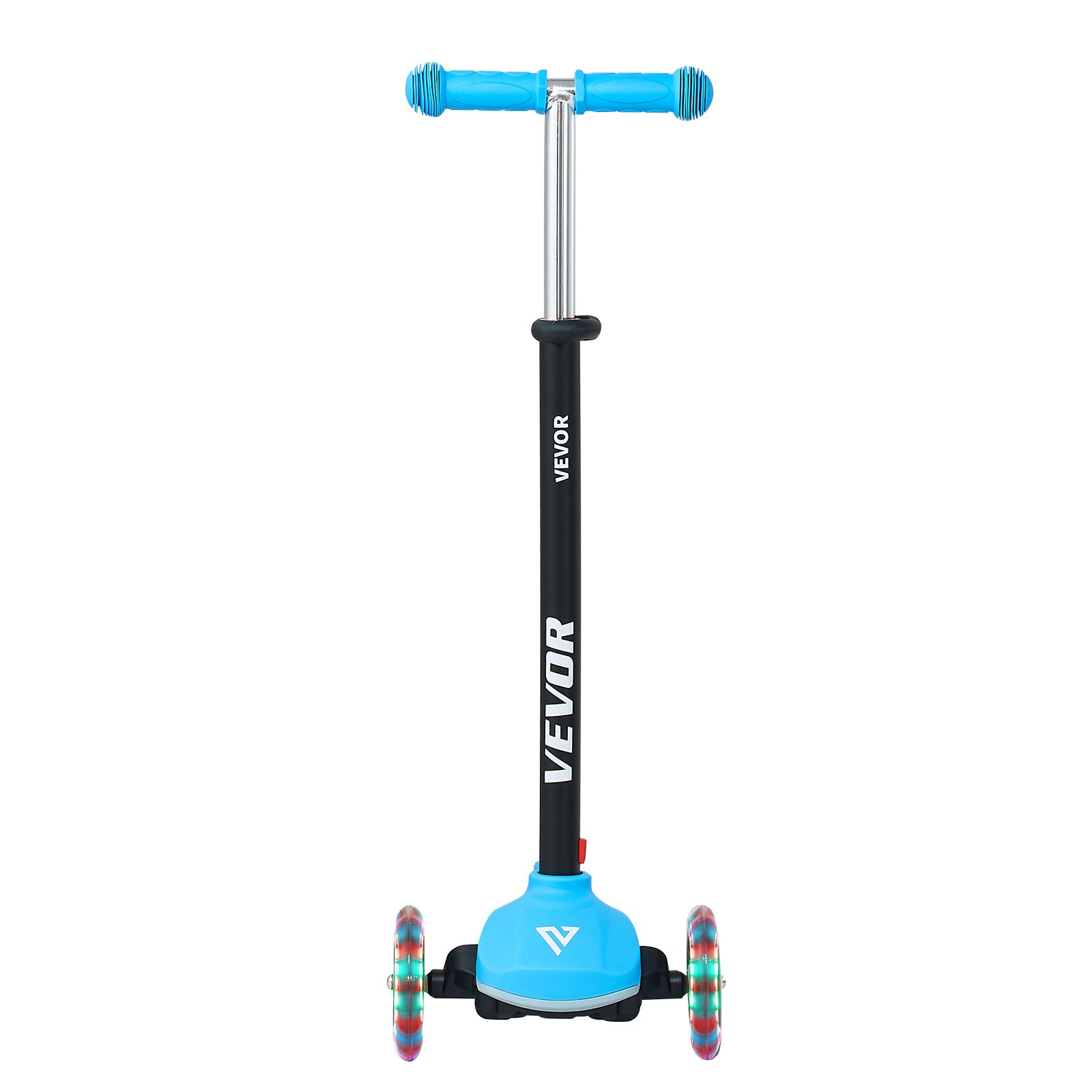 VEVOR Patinete 3 Ruedas, para Niños de 3 Años en Adelante, Ruedas Iluminadas, Manillar de Altura Ajustable, Base Antideslizante y Cuadro de Aluminio Ligero, hasta 75 kg, Azul, 520 x 250 x 800 mm